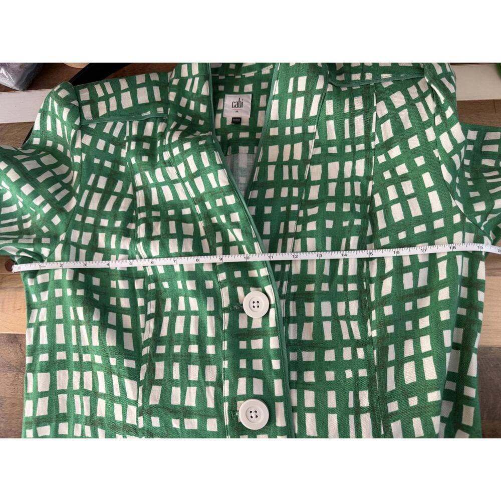 cabi Green Grid Belted Cardigan Coat – Size M - Picture 7 of 10
